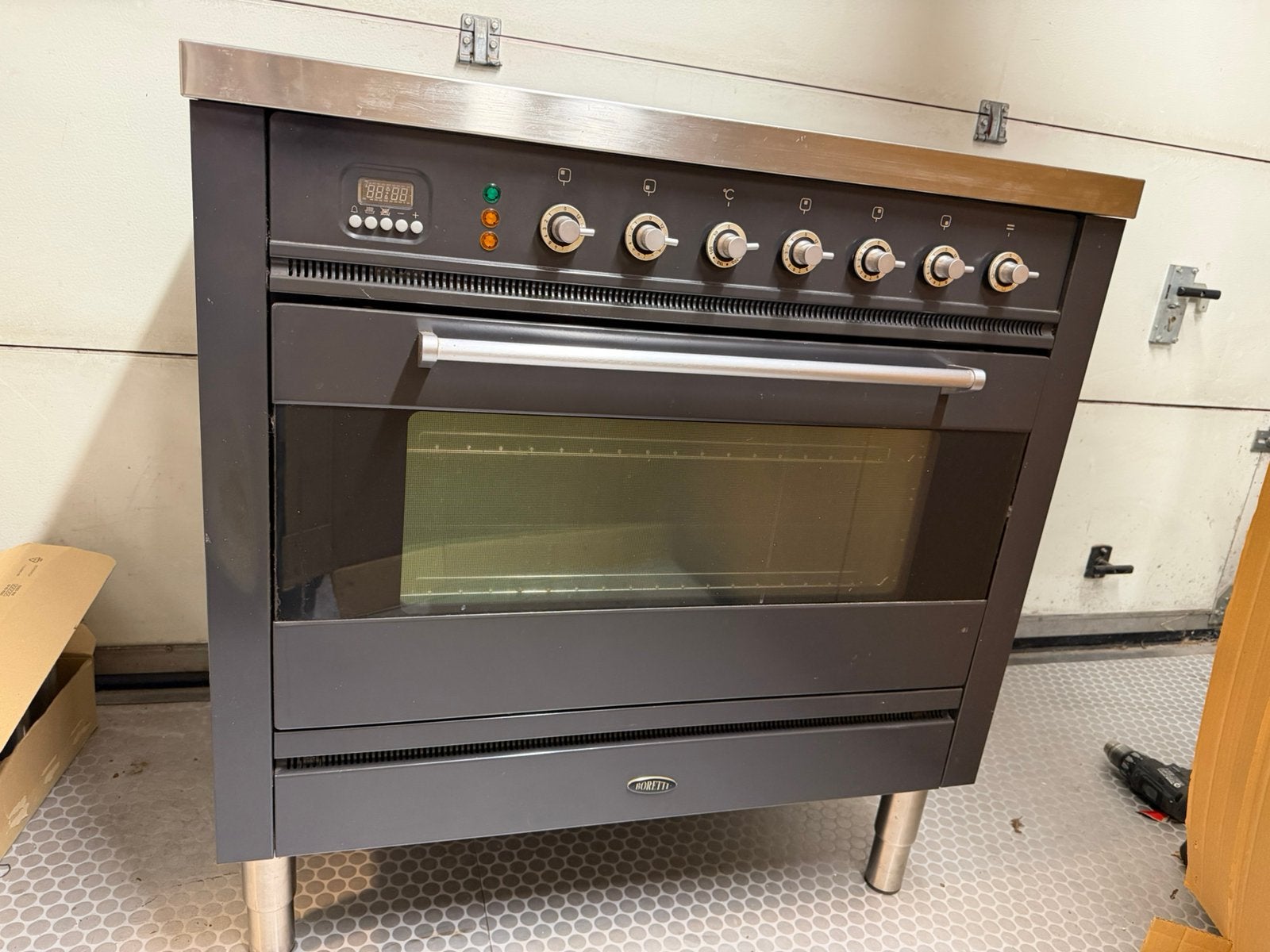 Boretti zwart keramisch fornuis 90 cm, Witgoed en Apparatuur, Fornuizen, Ophalen, Gebruikt, 60 cm of meer, Inductie