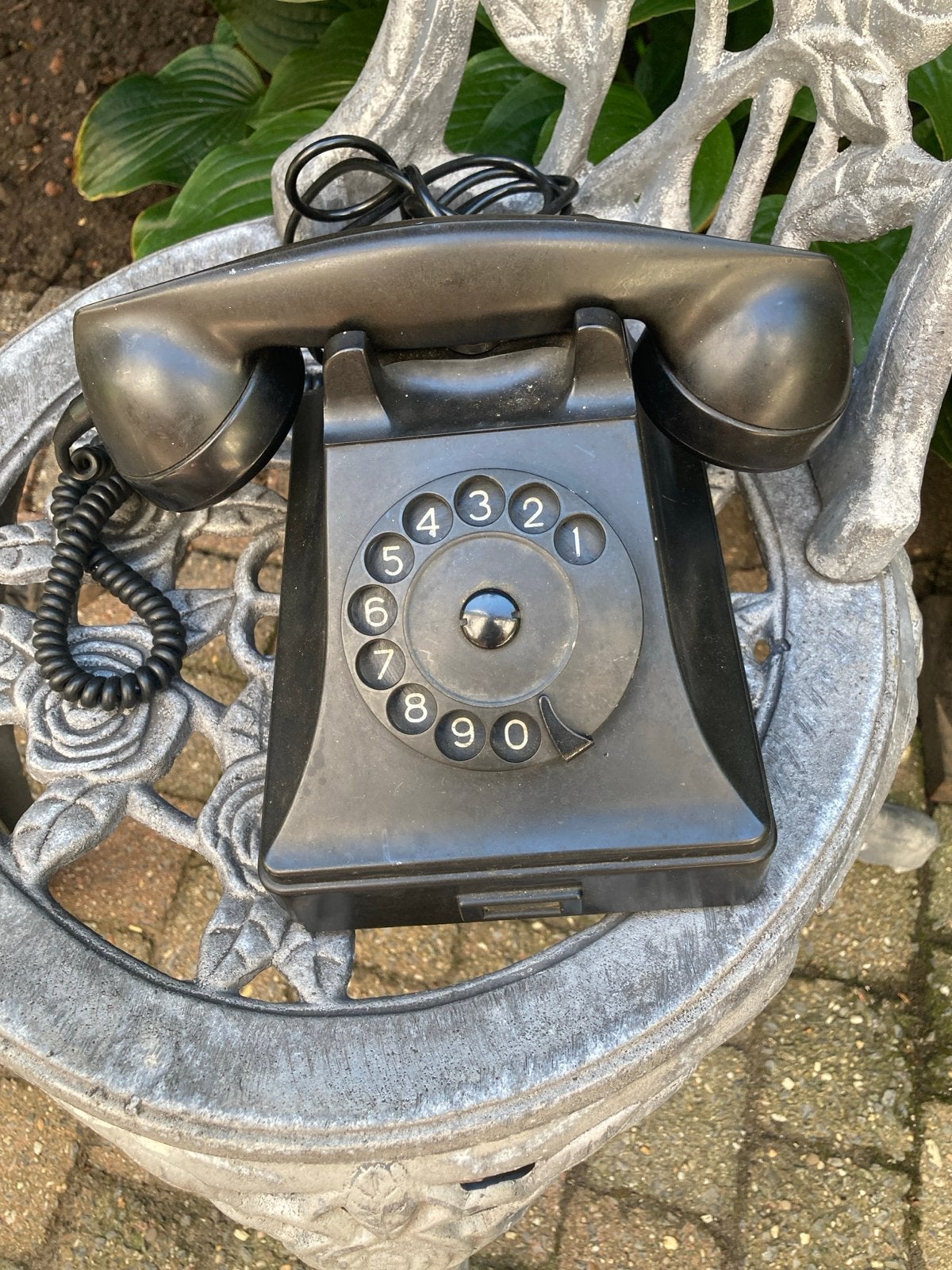 Vintage Telefoon met Draaischijf - Zwart, Ophalen of Verzenden
