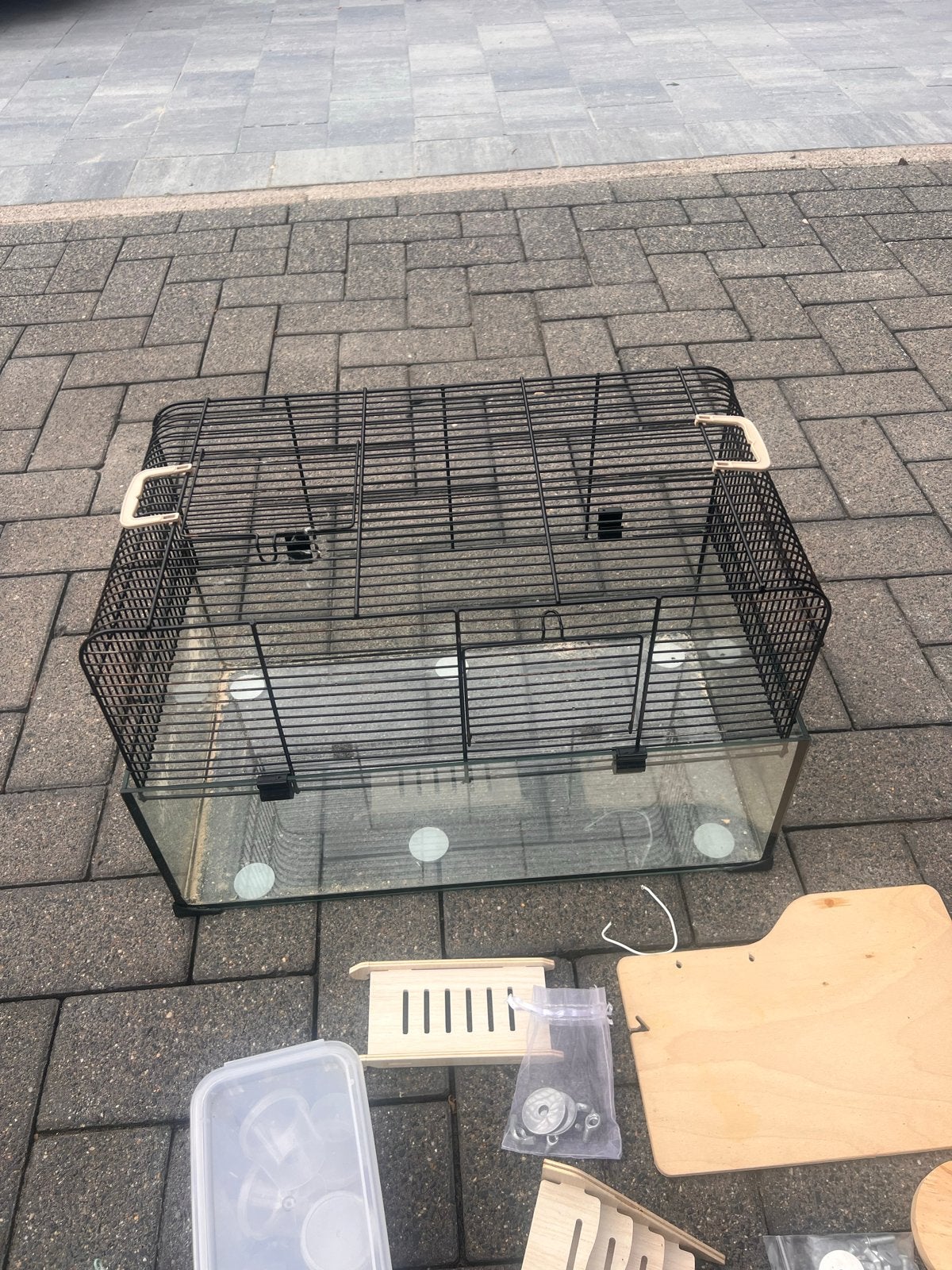 Hamster kooi glas, Ophalen, Gebruikt