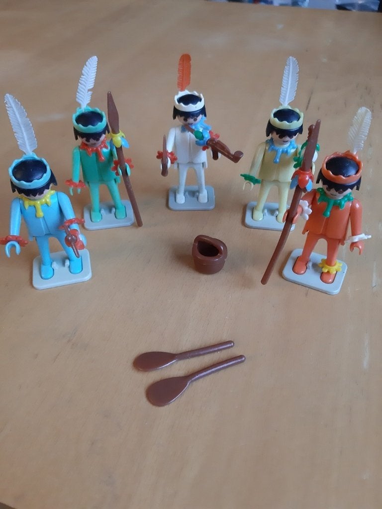 Vintage Playmobil: Indianen (Set 3120x), Gebruikt, Complete set, Ophalen of Verzenden, Figuren