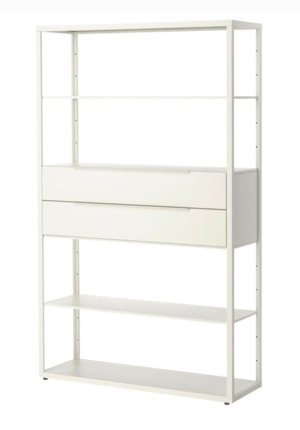 Witte IKEA FJÄLKINGE stellingkast met lades (118x193x35cm), Ophalen, Zo goed als nieuw
