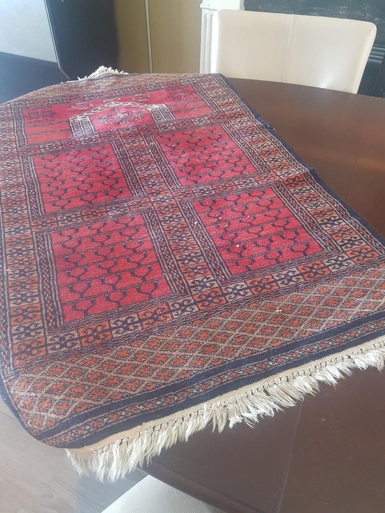 Prachtig vintage perzisch tafelkleed of vloerkleed., 100 tot 150 cm, Zo goed als nieuw, Rechthoekig, 50 tot 100 cm