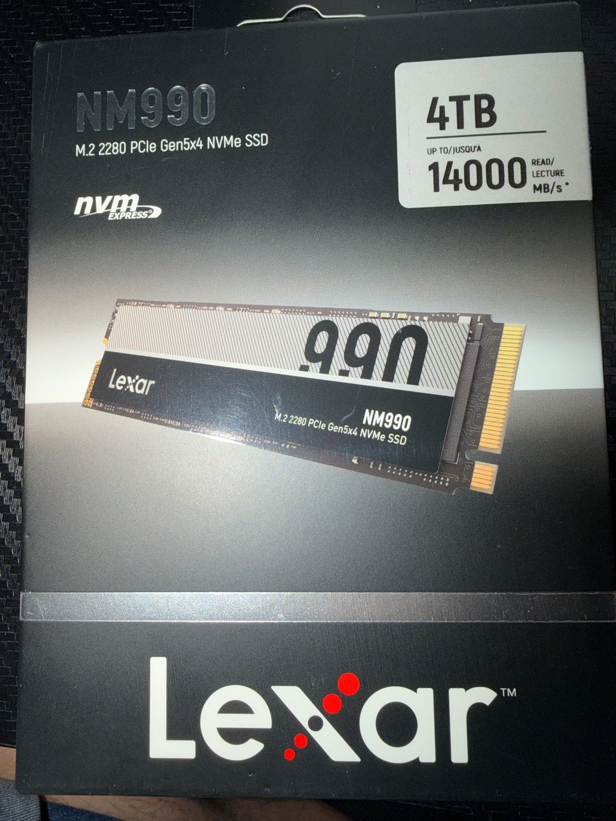 Lexar NM990 4TB M.2 PCIe Gen5x4 NVMe SSD 14000 MB/s, Intern, Server, SSD, Nieuw