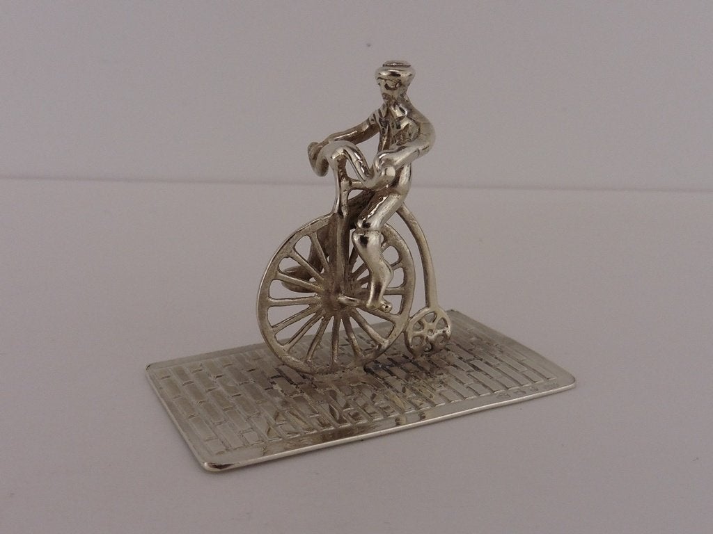 Zilveren miniatuur Hoge bi/Velocycle                     Z13, Antiek en Kunst, Ophalen of Verzenden, Zilver
