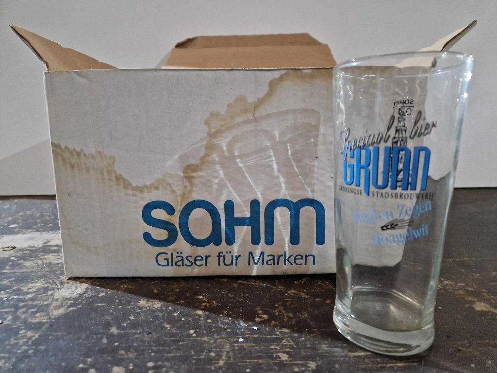 11 stuks nieuw Grunn Speciaal bier glas 0.4l, Ophalen of Verzenden, Nieuw, Bierglas