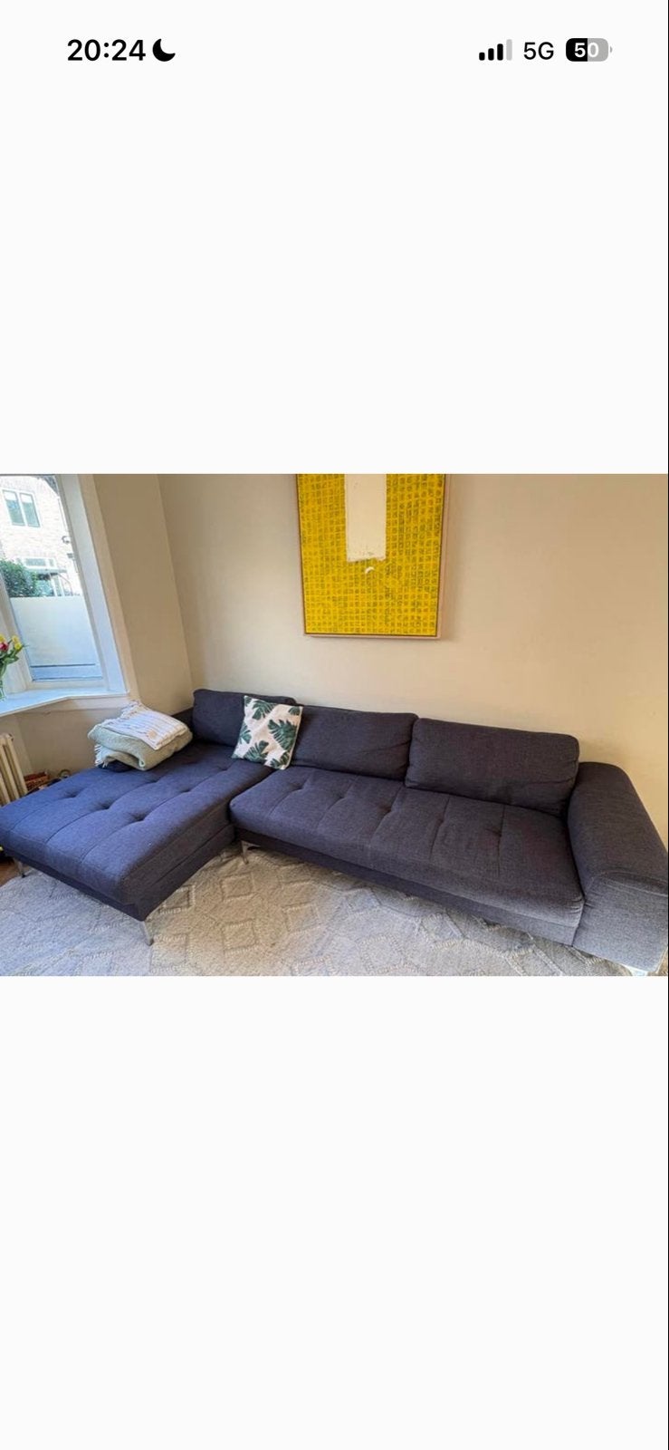 Gratis designhoekbank (dit weekend ophalen ivm verhuizing)!, Huis en Inrichting, Banken | Bankstellen, Ophalen, Gebruikt, Hoekbank