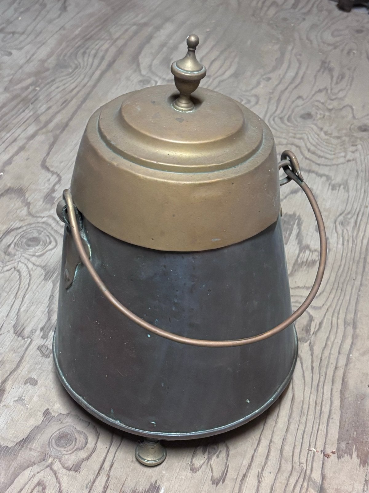 Antieke Koperen doofPot met Deksel en Handvat, Antiek en Kunst, Antiek | Koper en Brons, Ophalen, Koper