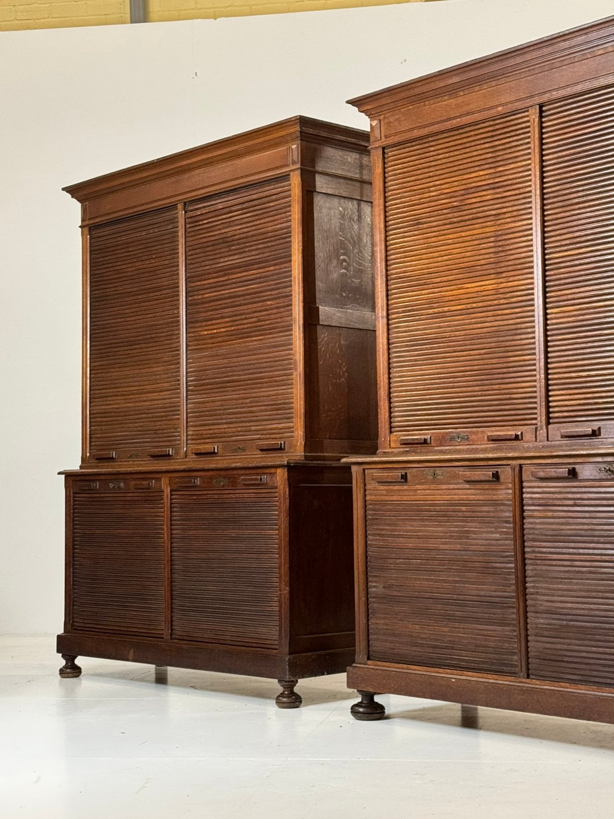 2x archiefkast eiken ca. 1900, Ophalen, Eikenhout, Zo goed als nieuw, Minder dan 150 cm