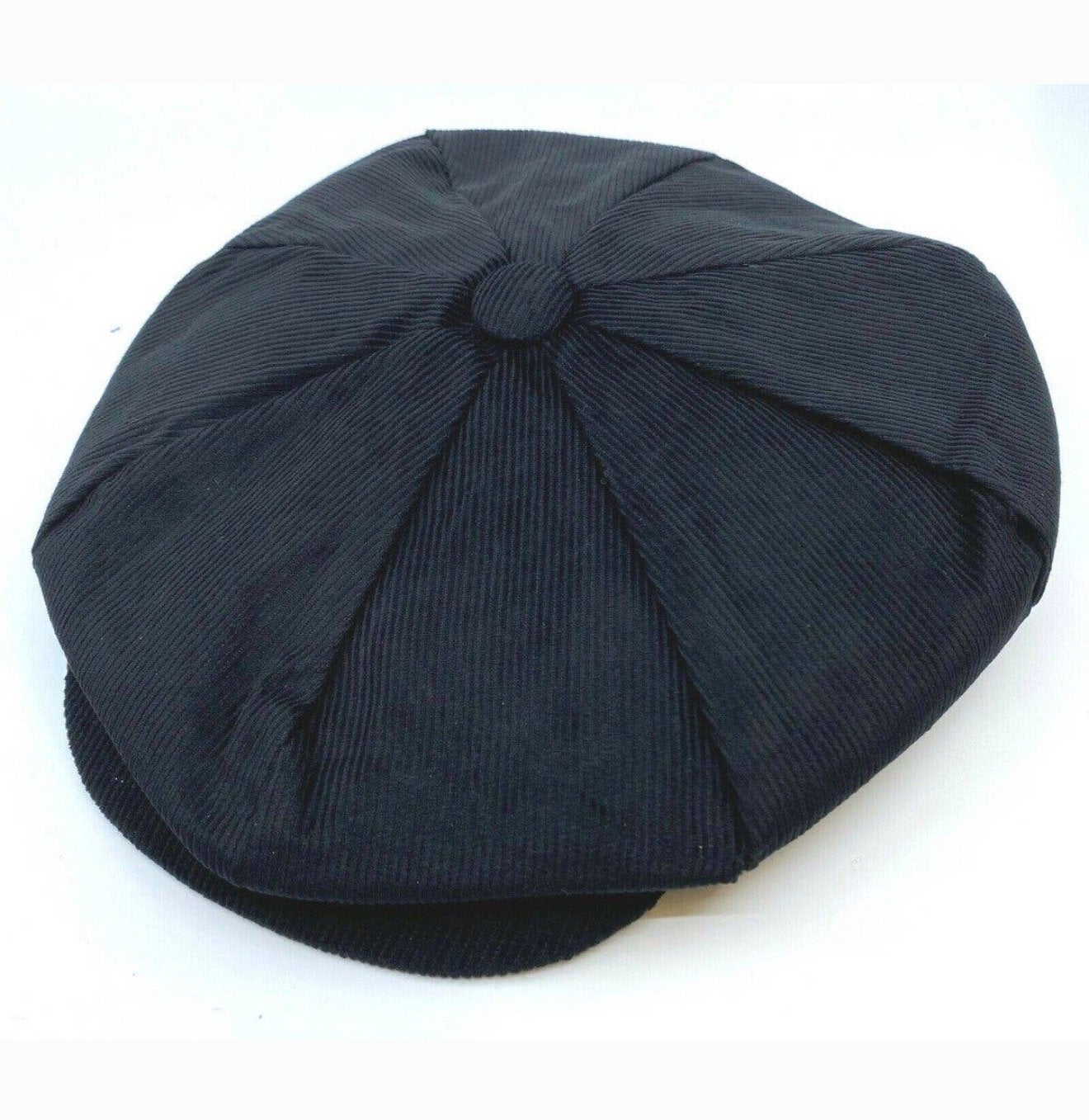 Peaky Blinders Gatsby Pet Hoed Oversized Cord Zwart big hat, P, P, P, Nieuw