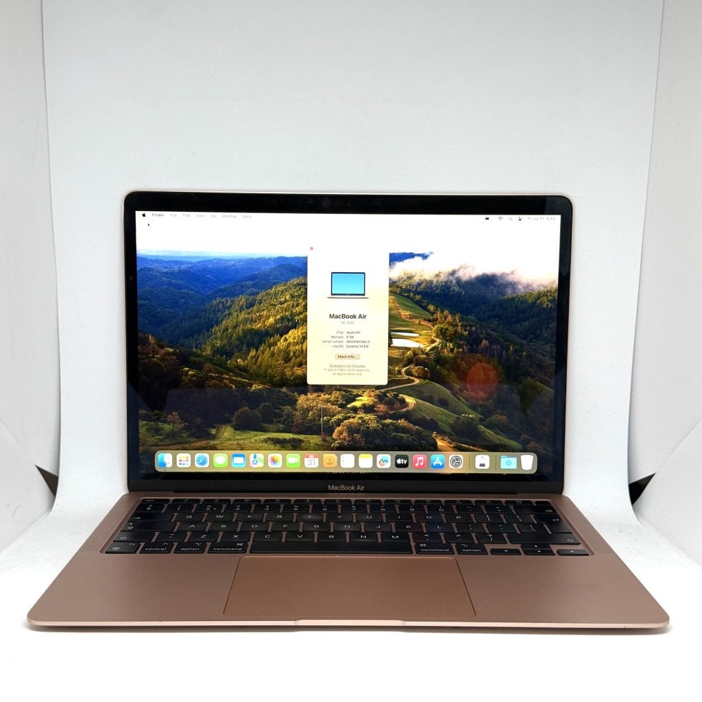 MacBook Air M1 512GB roze /licht gebruikt /86% batt /garanti, Apple, Zo goed als nieuw, Support@apple.com, Apple Park Way, Cupertino, California