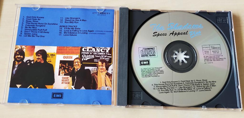 The Shadows - Specs Appeal Plus CD 1975/1992 Bonustracks, Ophalen of Verzenden, Zo goed als nieuw