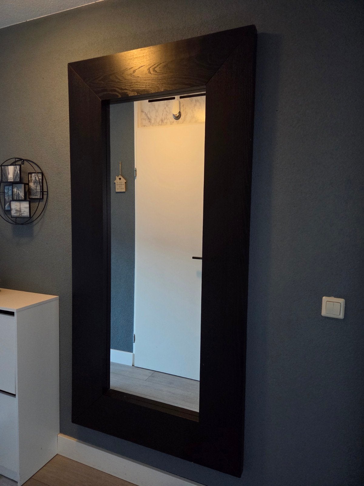 Spiegel IKEA Mongstad donkerbruin/zwart 94x190cm, Huis en Inrichting, Ophalen, Gebruikt, 75 tot 100 cm, 150 tot 200 cm