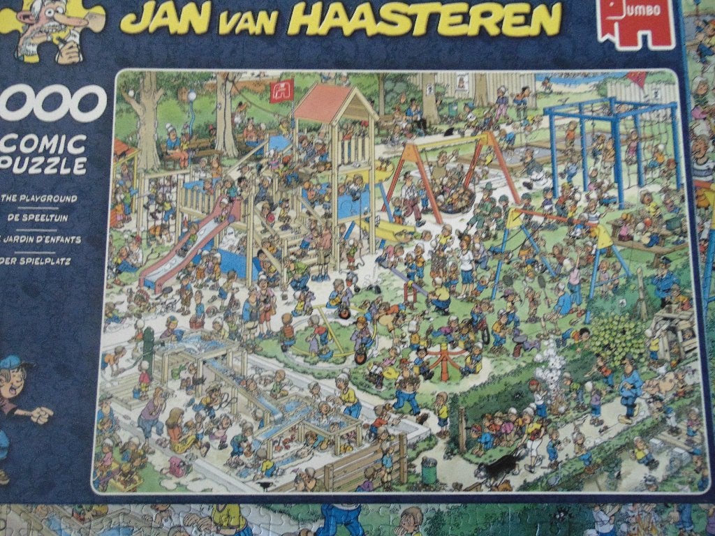 Puzzel Jan van Haasteren De Speeltuin 1000 stukjes, Ophalen of Verzenden, 500 t/m 1500 stukjes, Zo goed als nieuw, Legpuzzel