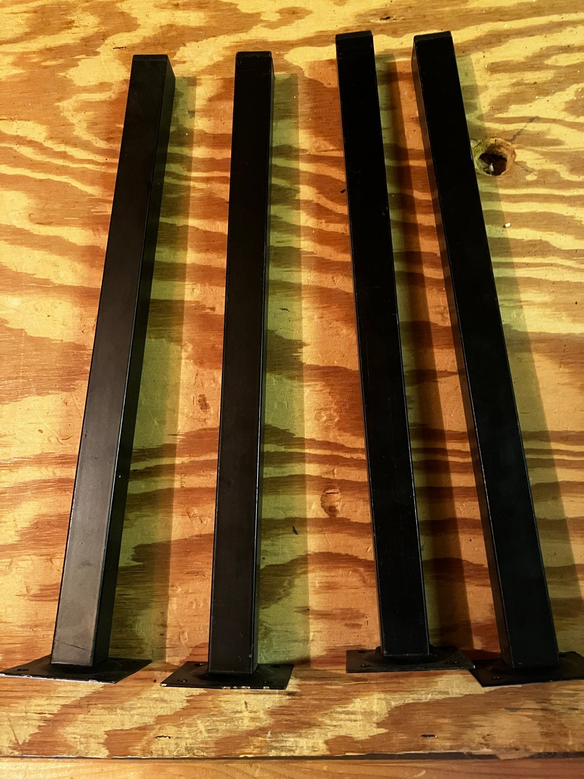 Set van 4 zwarte metalen tafelpoten / zolderopruiming, Tafelpoot, Minder dan 50 cm, Gebruikt, 50 tot 100 cm