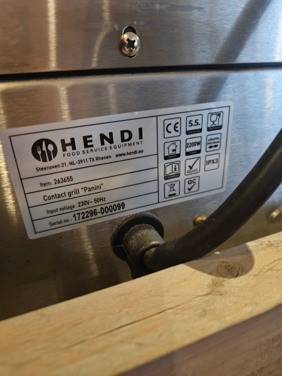 Hendi Contactgrill Panini 2200W - Professionele Kwaliteit, Witgoed en Apparatuur, Contactgrills, Ophalen of Verzenden