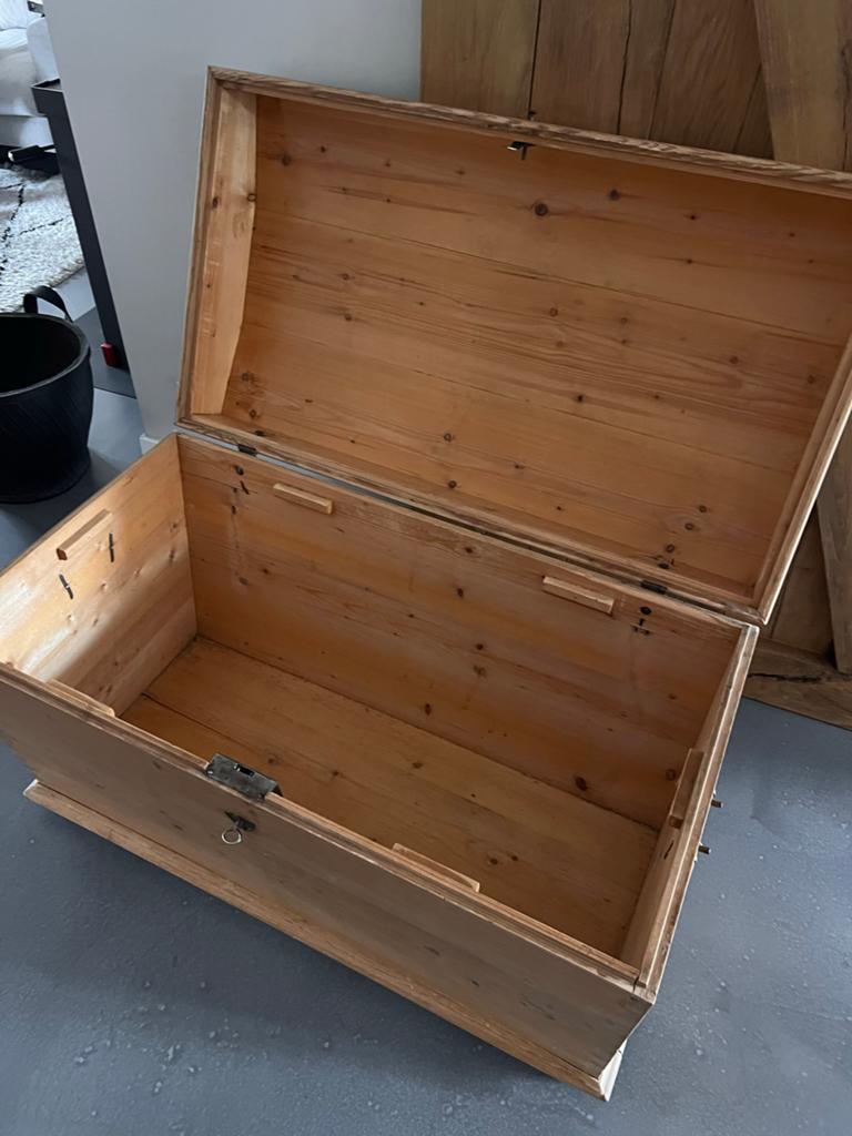 Oude grenen dekenkist - Ruime opbergkist, Ophalen