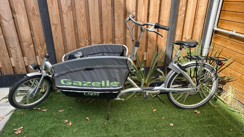 Leuke Gazelle Cabby bakfiets, Overige merken, Gebruikt, 3 kinderen, Opvouwbaar