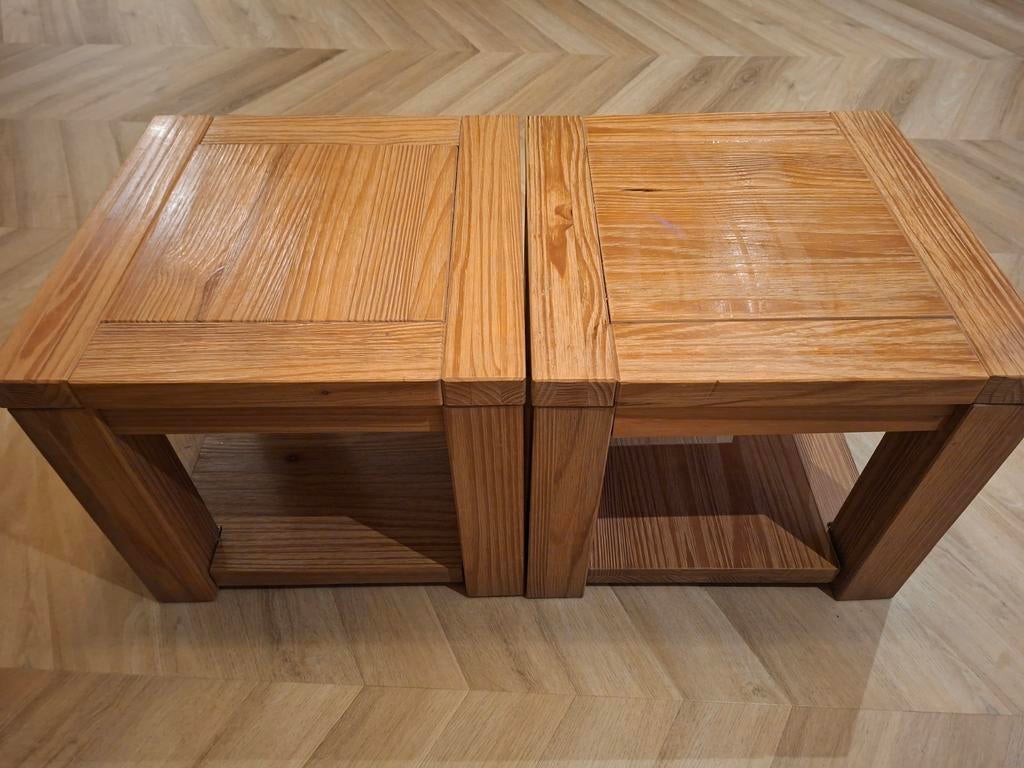 Houten bijzettafels - set van 2, Ophalen, Minder dan 45 cm, Minder dan 55 cm, Gebruikt