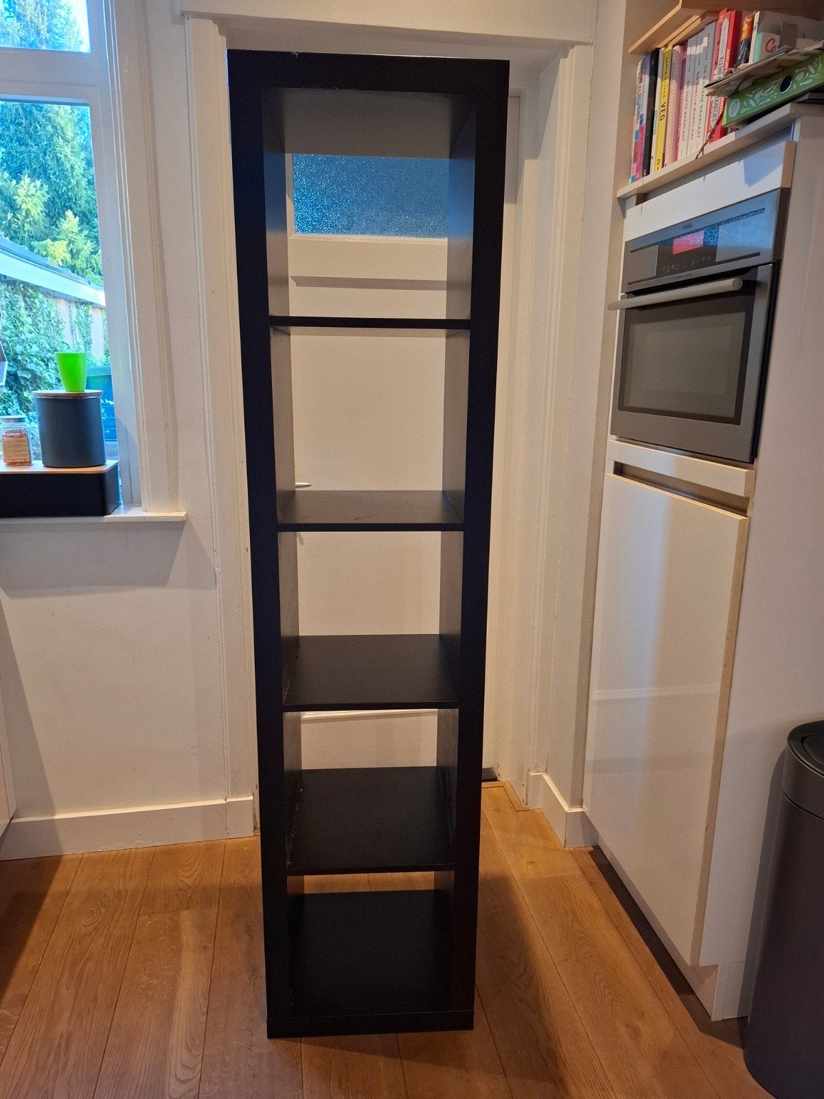 ikea kallax vakkenkast zwartbruin 5 vakken, Ophalen, Gebruikt, 25 tot 50 cm, Minder dan 100 cm