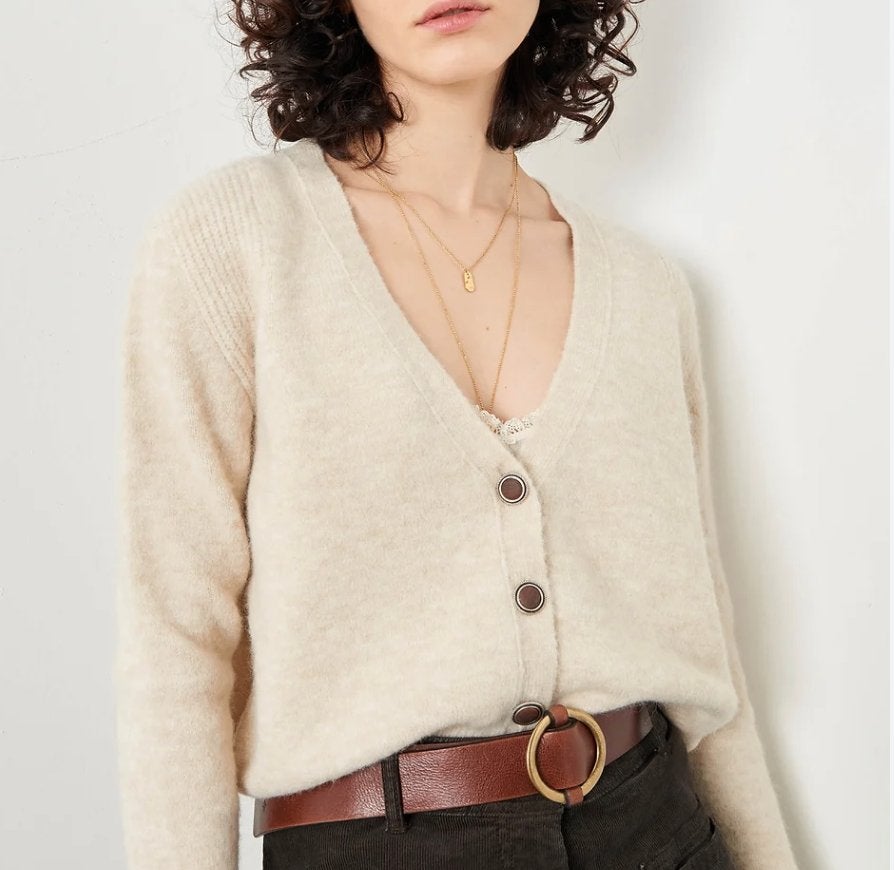 beige vest van Sessun mt XS alpaca/wolmix, Verzenden, Maat 34 (XS) of kleiner, Gedragen, Sessun