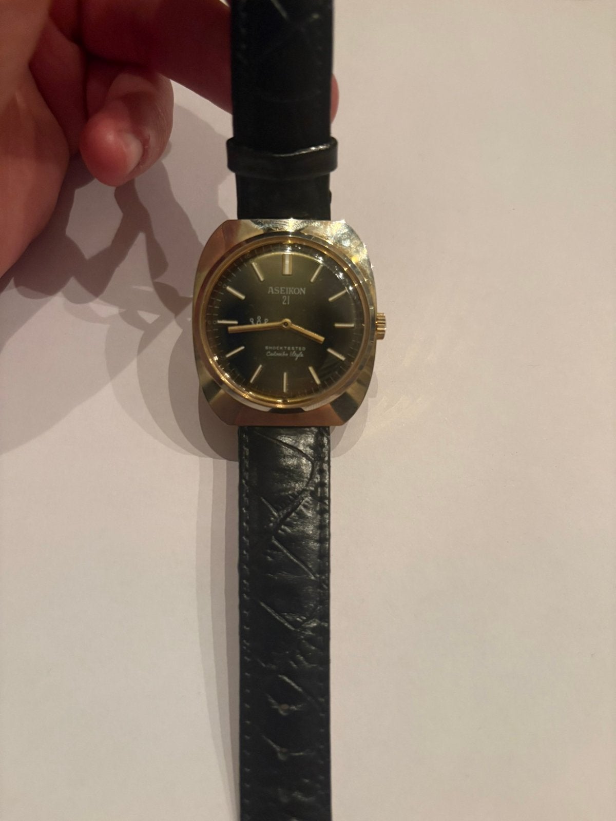 Vintage horloge, Overige merken, Leer, Staal, Polshorloge