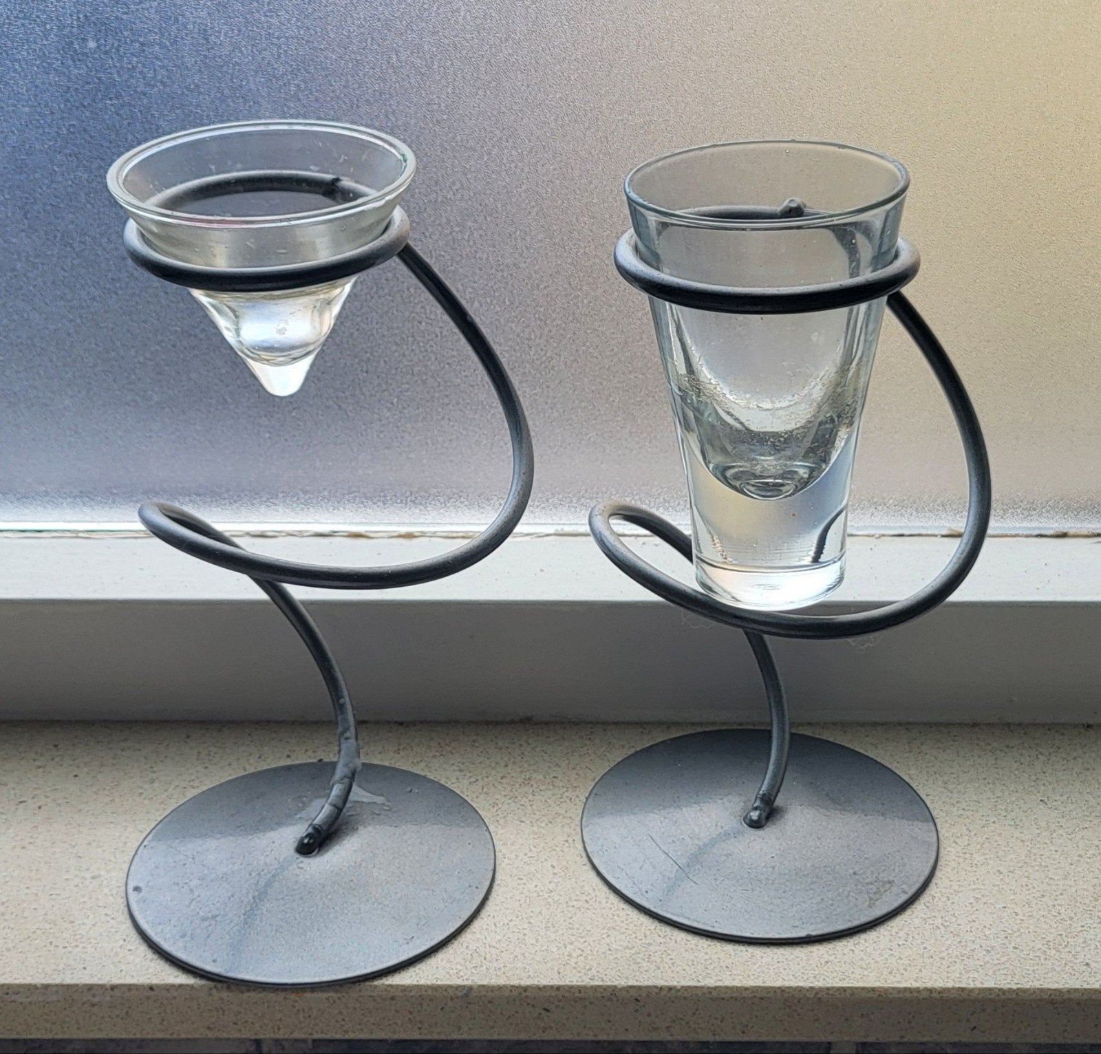 2 kandelars voor FLEVOSAP, Huis en Inrichting, Woonaccessoires | Kandelaars en Kaarsen, Ophalen, Glas