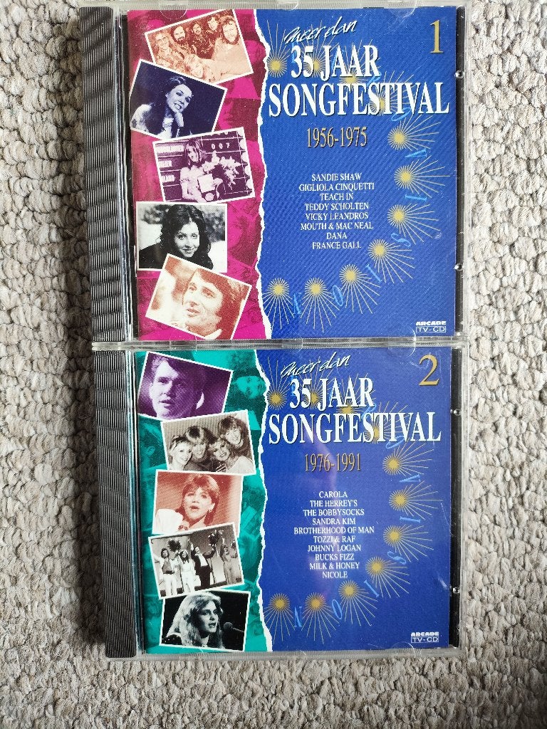 2 cd's 35 jaar Songfestival 1956-1975 en 1976-1991, Ophalen of Verzenden, Zo goed als nieuw