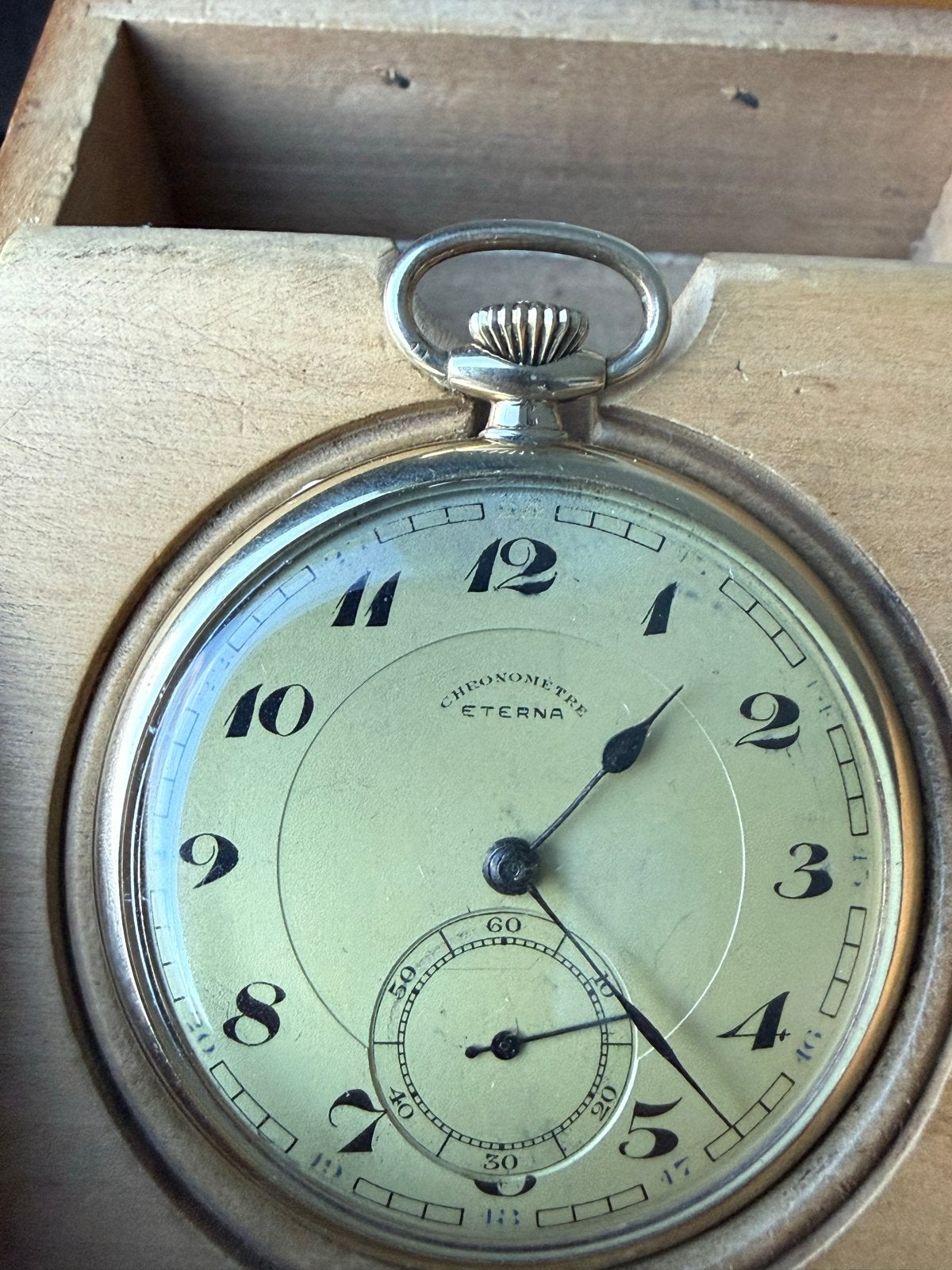 Antiek Eterna goud 14K Chronometer Zakhorloge, Ophalen