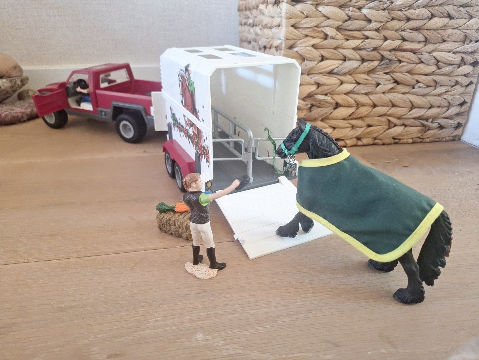 schleich paarden trailer compleet, Kinderen en Baby's, Ophalen of Verzenden, Gebruikt