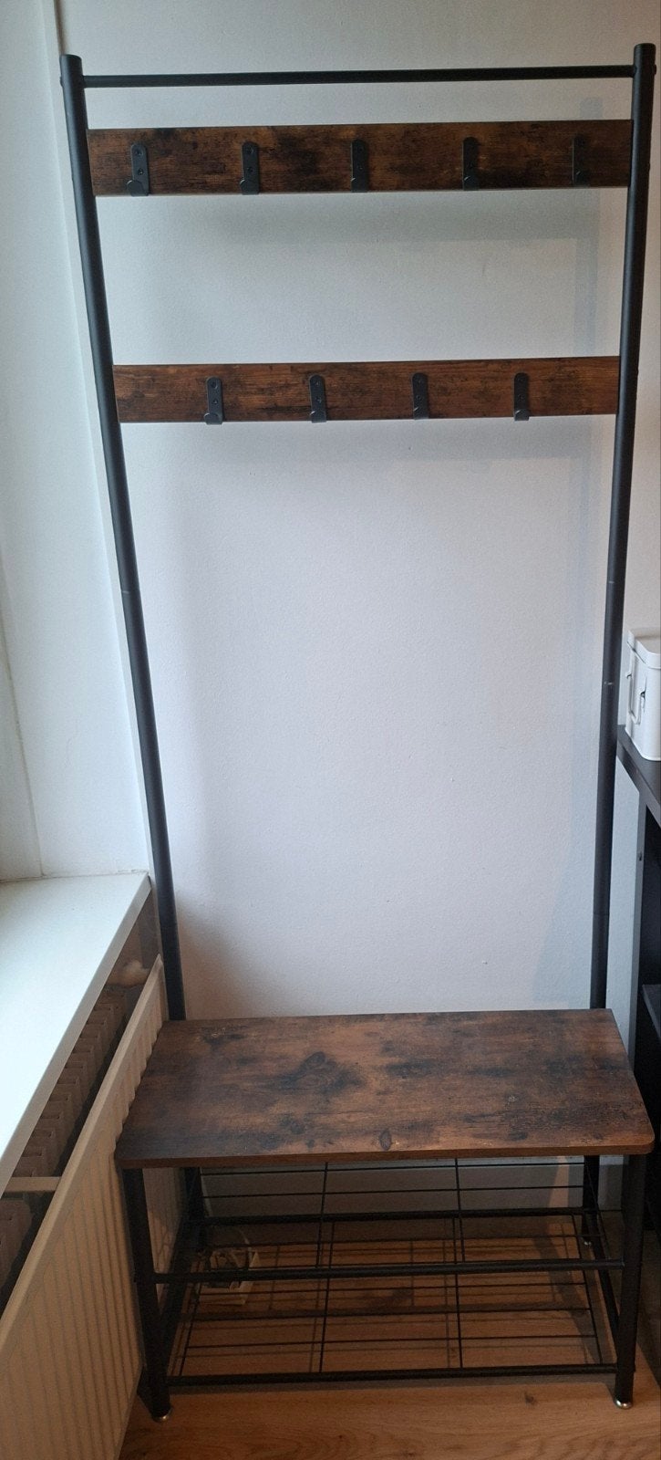 Kapstok met schoenenrek en zitbankje, Huis en Inrichting, Ophalen, Metaal, Staande kapstok, 150 tot 200 cm