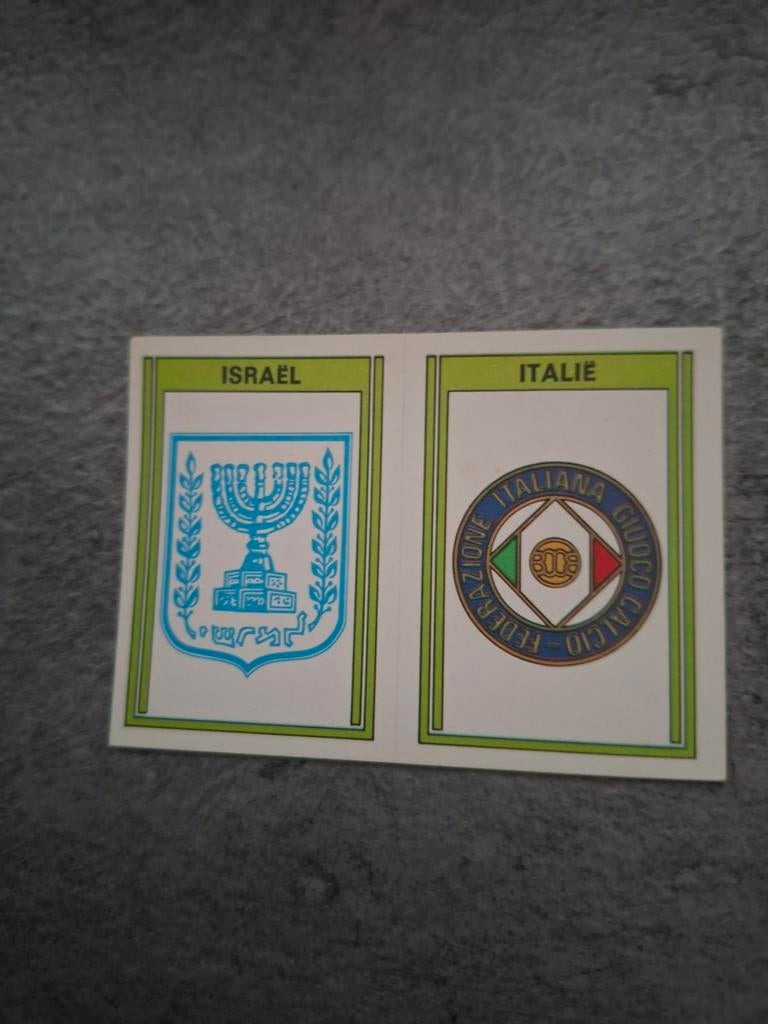 Panini sticker Voetbal 78. Embleem Israel/Italië., Verzenden, Zo goed als nieuw, Sticker