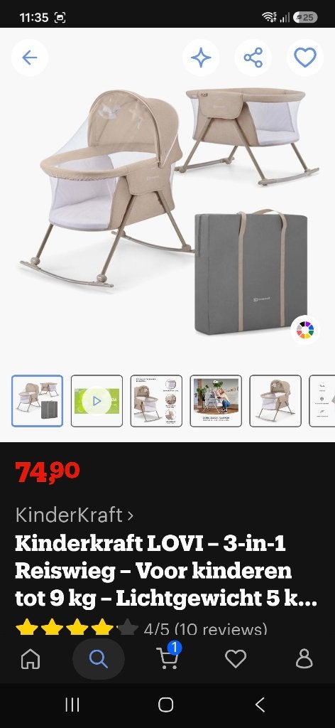Baby reiswieg, Ophalen, Gebruikt, Reisbedje