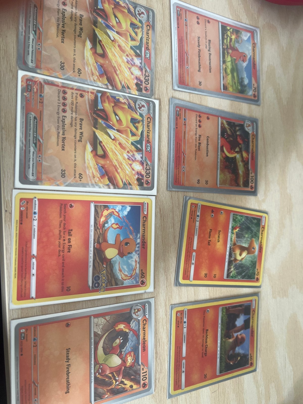 Pokémon Kaarten: Charmander, Charmeleon, Charizard Collectie, Ophalen of Verzenden, Gebruikt