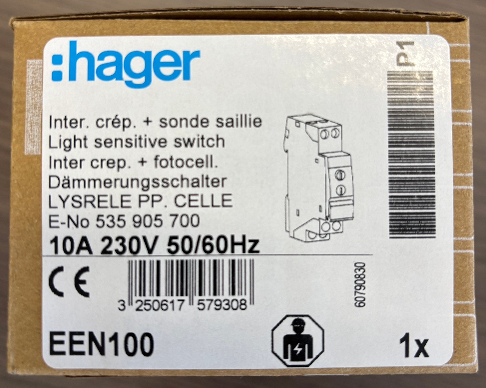 Hager EEN100 schemerschakelaar din-rail, Ophalen of Verzenden, Zo goed als nieuw, Overige typen