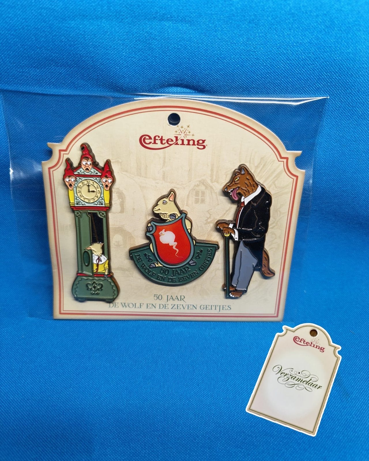 Efteling jubileum pin set Wolf en zeven Geitjes nieuw!, Ophalen of Verzenden, Nieuw, Button of Speldje