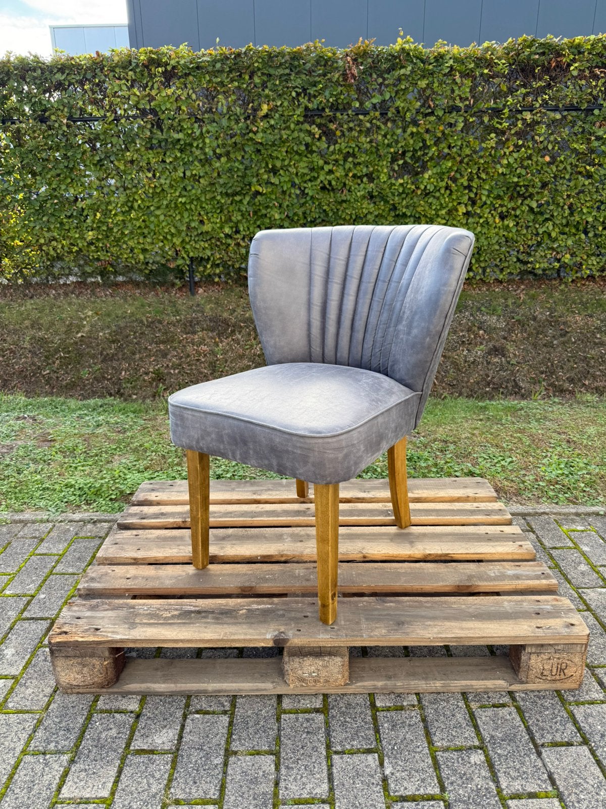 10X Riviera Maison Pebble Beach dining chair, Ophalen, Gebruikt, Hout, Grijs