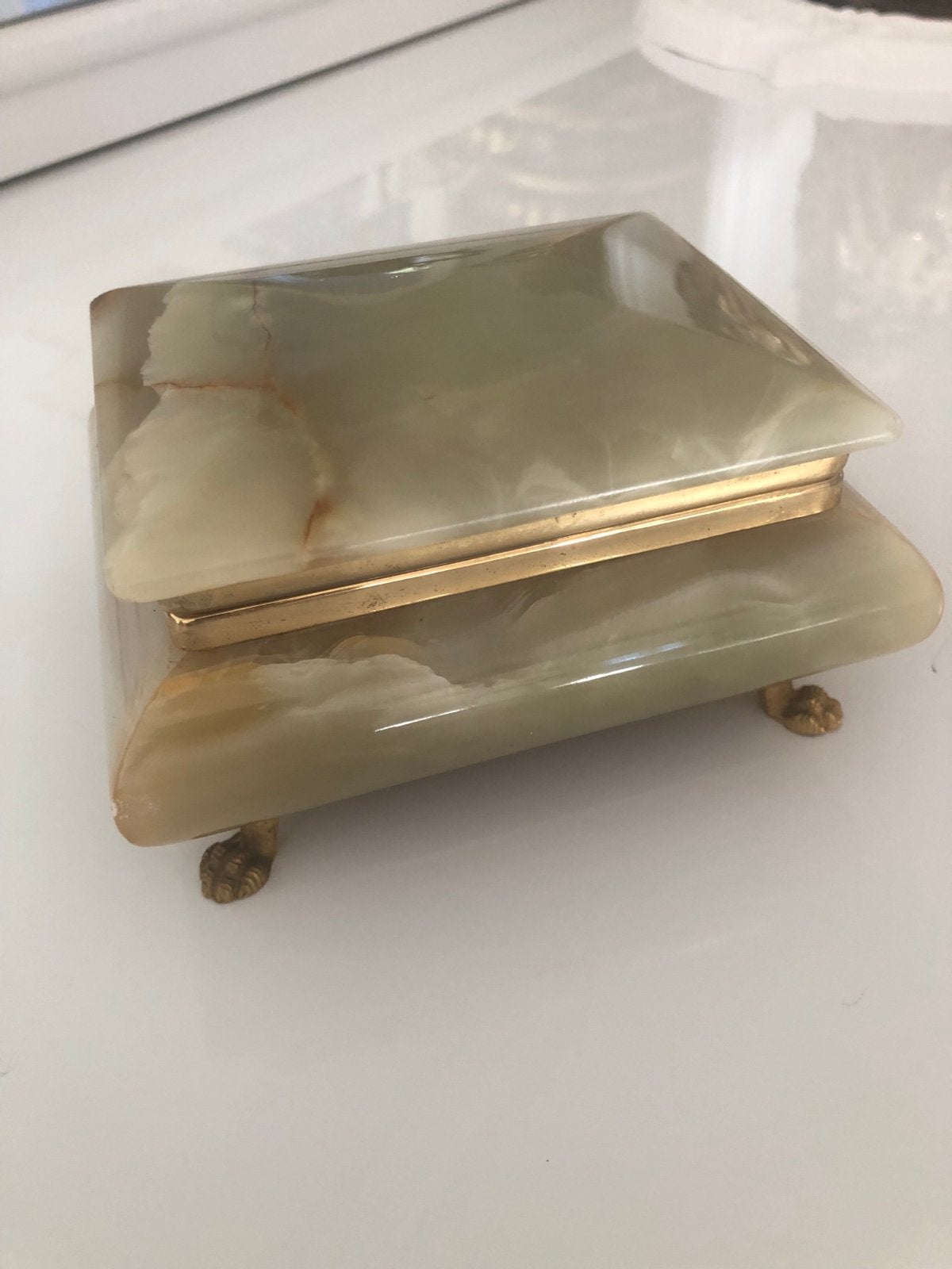Vintage Onyx Juwelenkistje met Fluweel, Ophalen