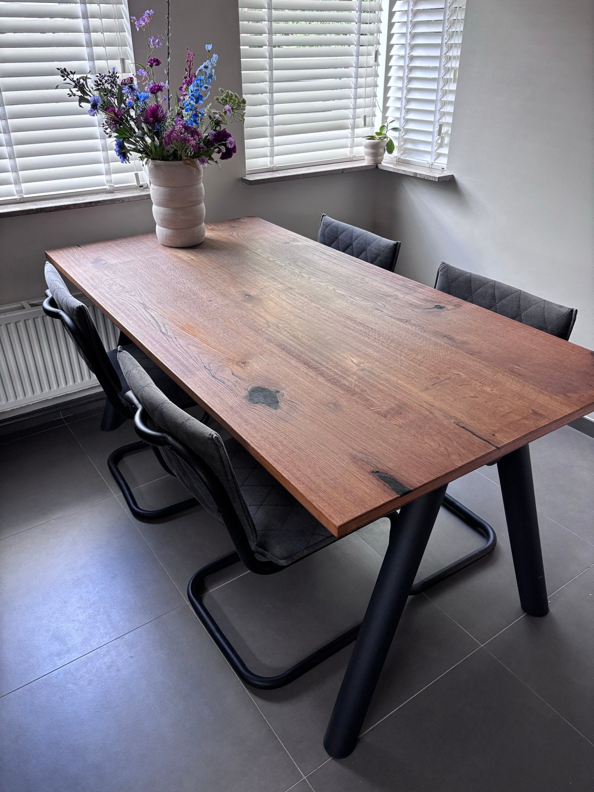 Eettafel met 4 stoelen van Goossens, Ophalen, Gebruikt, 50 tot 100 cm, 150 tot 200 cm