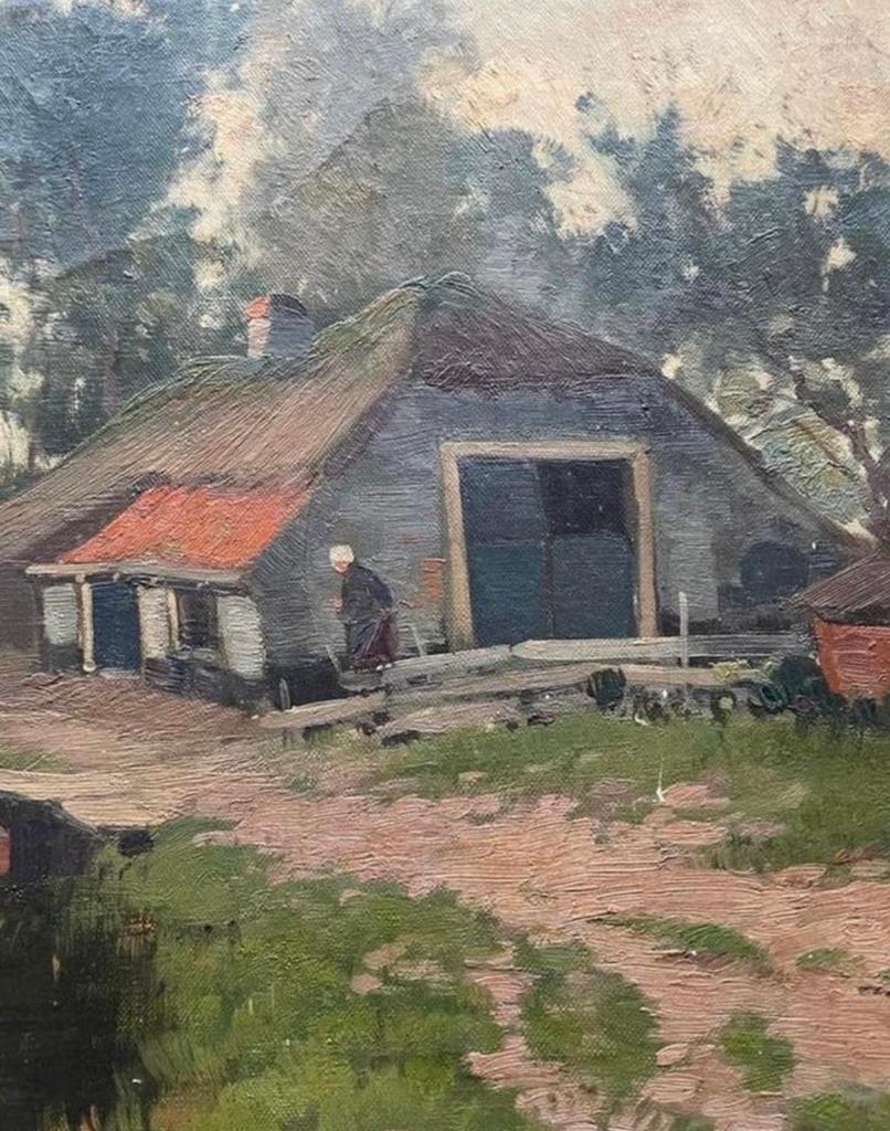 Olieverfschilderij - Hollands Landschap, Antiek en Kunst, Kunst | Schilderijen | Klassiek, Ophalen of Verzenden