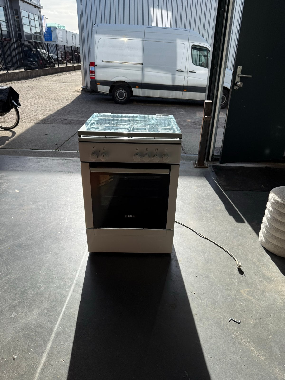 Bosch Vrijstaand Gasfornuis met Oven - Goede Staat, Ophalen, Gebruikt, 60 cm of meer, 4 kookzones