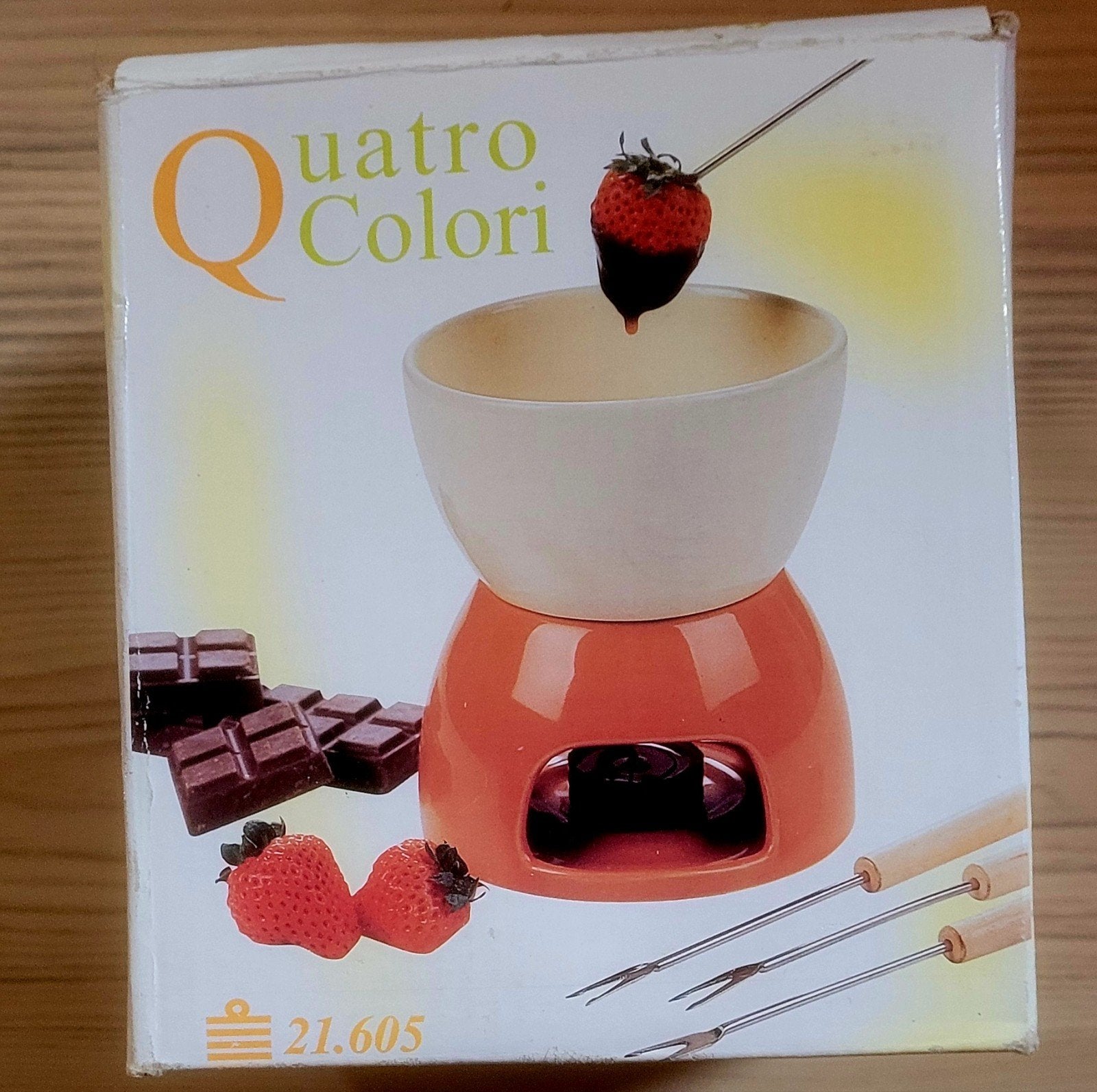 Quatro Colori chocoladefondue set met vorkjes, Ophalen of Verzenden, Nieuw
