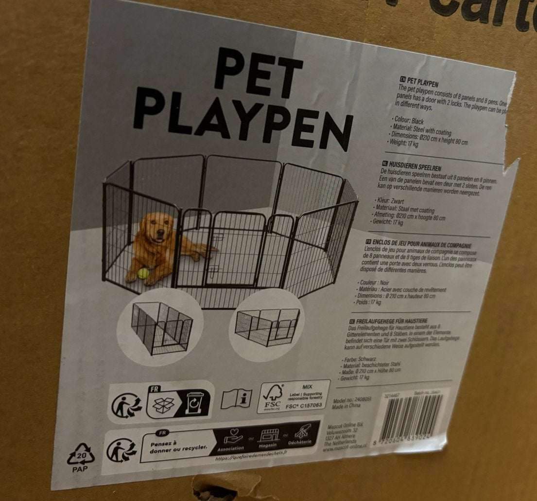 Speelhok / ren / hek hond, konijn, kat 210x210x80cm, Dieren en Toebehoren, Ophalen, Zo goed als nieuw