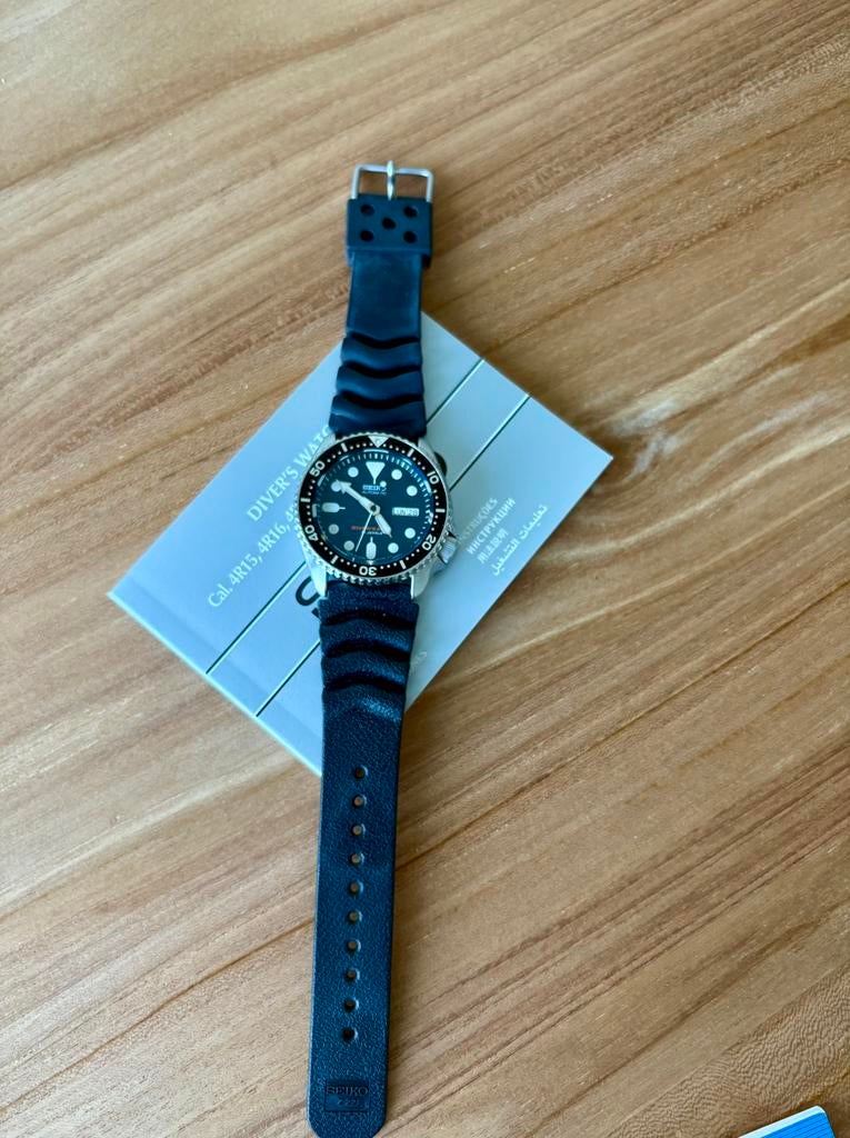 Seiko SKX007J1 - “Scuba Diver”  met Blue Saffier glas, Seiko, Staal, Polshorloge, Nieuw