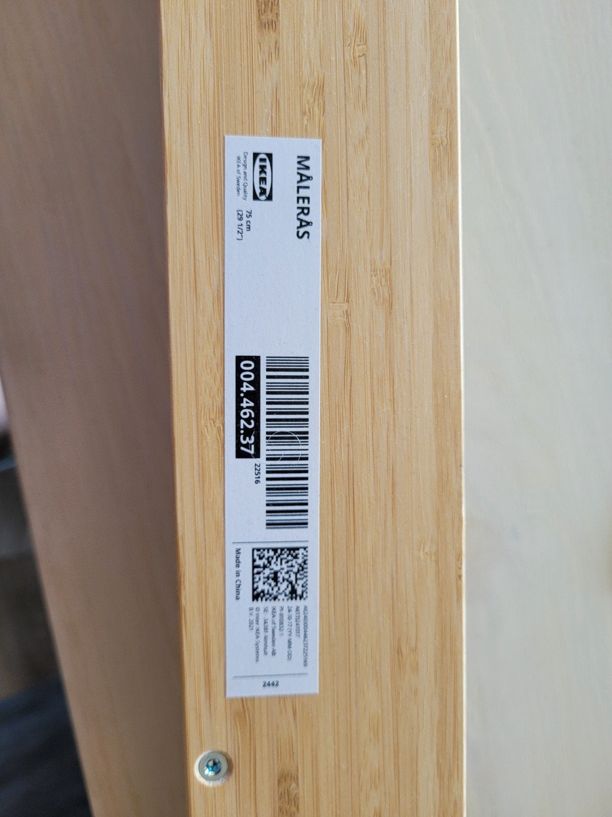 IKEA MALERAS Fotoplank/schilderijplank 75cm Bamboe, Ophalen