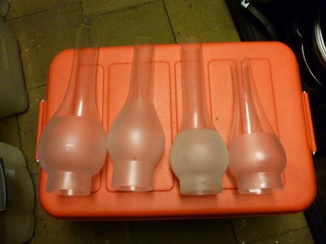 oude lampenglazen voor olielamp, Antiek en Kunst, Antiek | Lampen, Ophalen of Verzenden