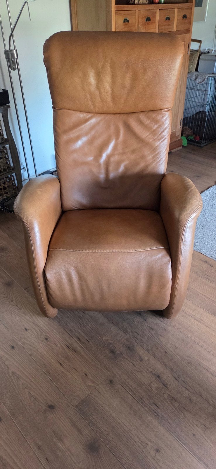 Relax/ sta op stoel van leer, Huis en Inrichting, Ophalen, Gebruikt, Eenpersoons, Minder dan 150 cm