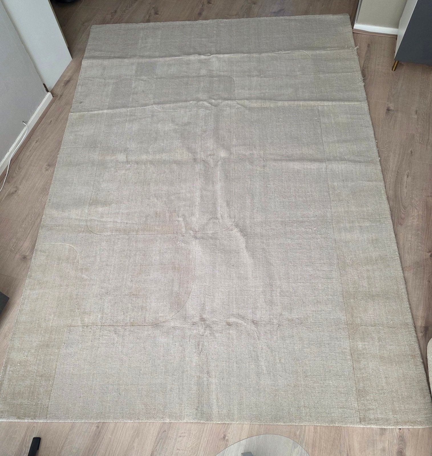 Wollen vloerkleed 200x290cm, Huis en Inrichting, Ophalen, Gebruikt, Beige, 200 cm of meer