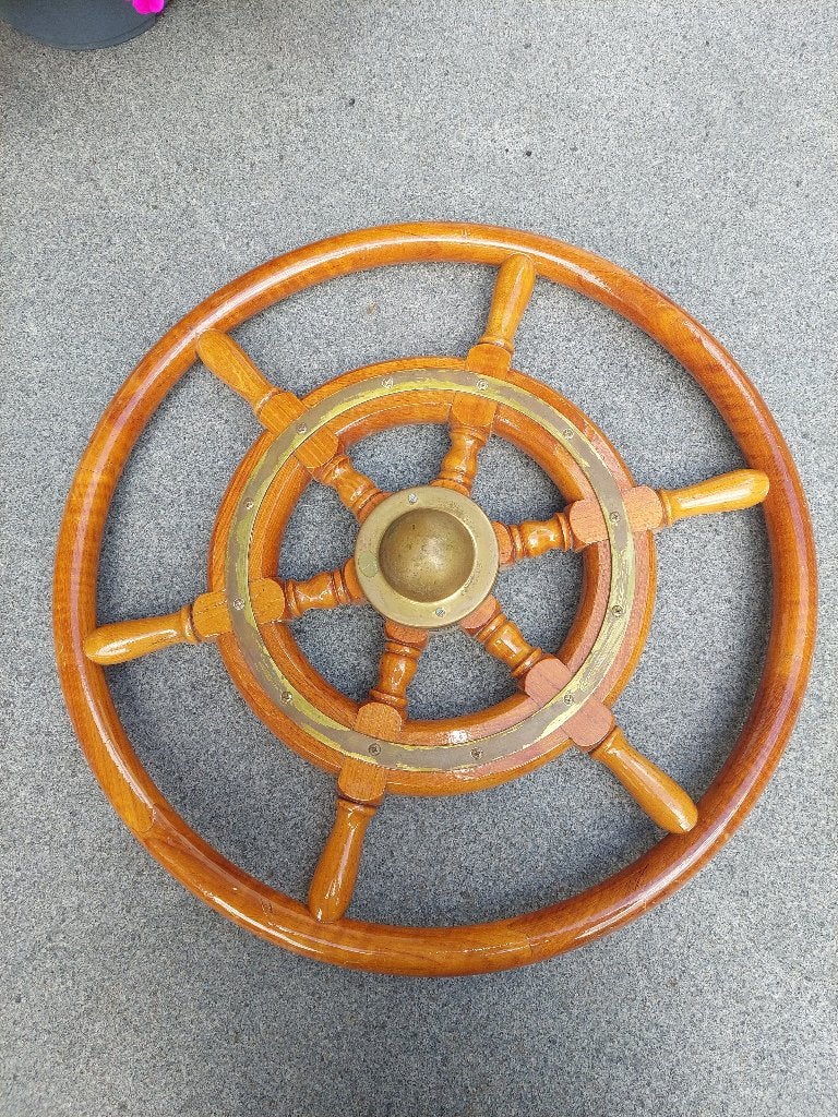 houten stuurwiel, Watersport en Boten, Bootonderdelen, Verzenden, Gebruikt, Overige typen, Motorboot