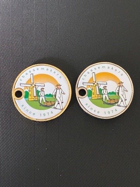 winkelwagenmuntjes Henri Willig cheesemakers 2x, Verzamelen, Winkelwagenmuntjes, Ophalen of Verzenden