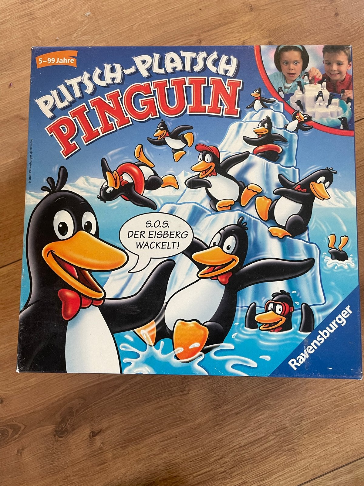 Plitsch-Platsch Pinguin - Ravensburger familiespel, Een of twee spelers, Ophalen, Gebruikt
